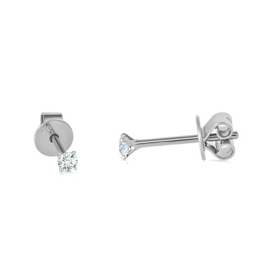  Cercei Aur Alb 18K, Diamante 0.12 Ct 2