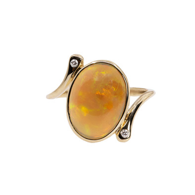  Inel Aur Galben 14K, Opal 2.94 Ct, Diamante 0.03 Ct 1