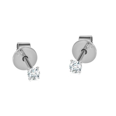  Cercei Aur Alb 18K, Diamante 0.20 Ct 1
