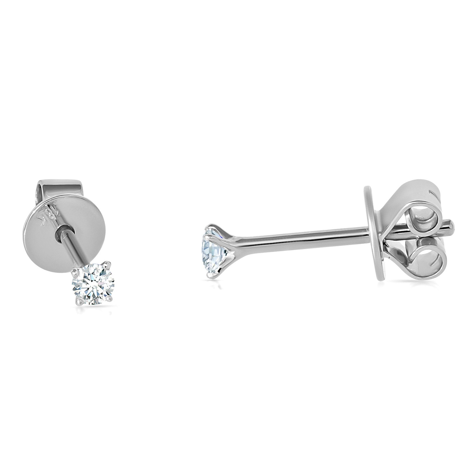  Cercei Aur Alb 18K, Diamante 0.20 Ct 2