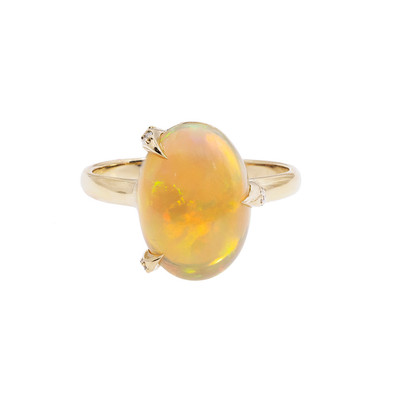  Inel Aur Galben 14K, Opal 4.25 Ct, Diamante 0.07 Ct 1