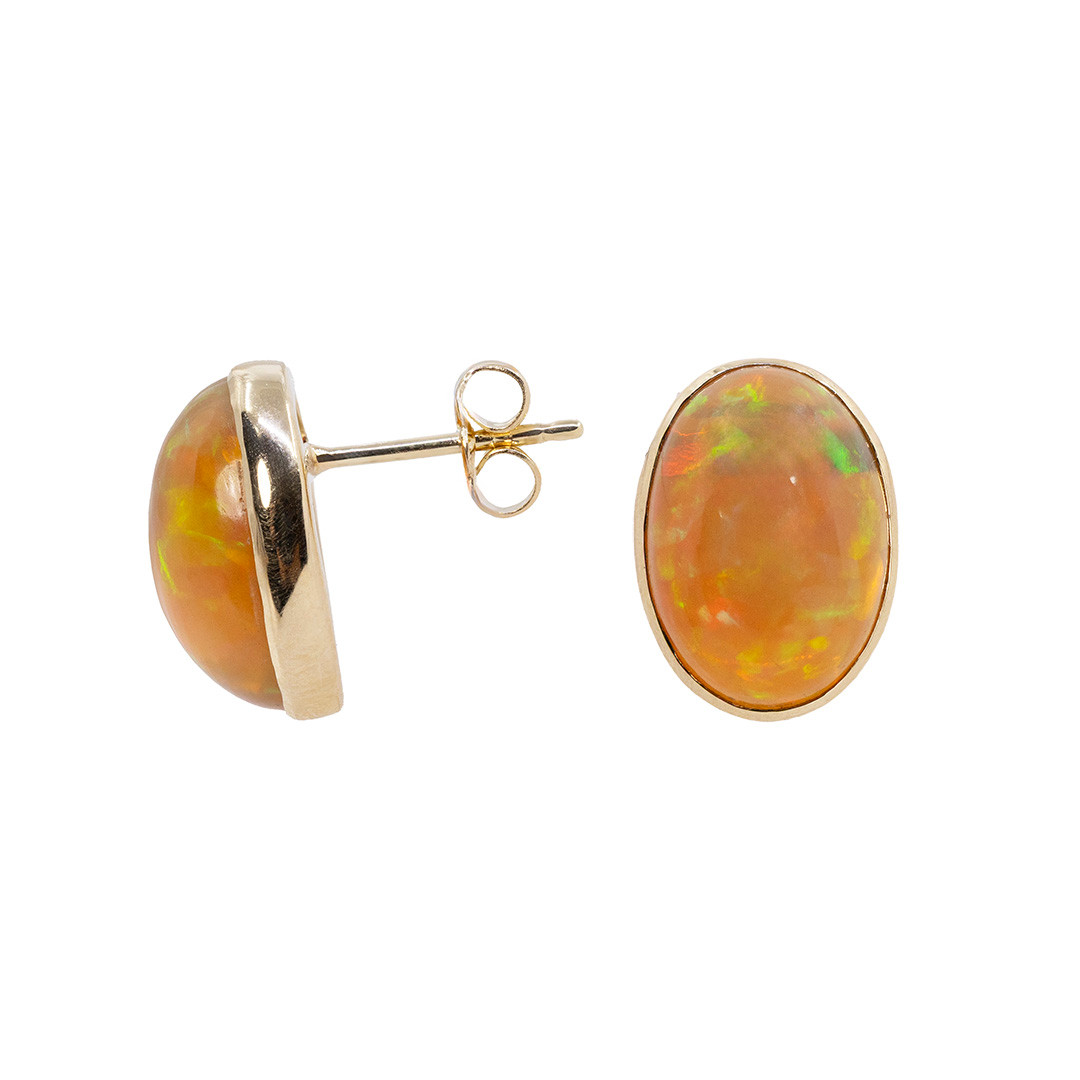  Cercei Aur Galben 14K, Opal 7.97 Ct 3