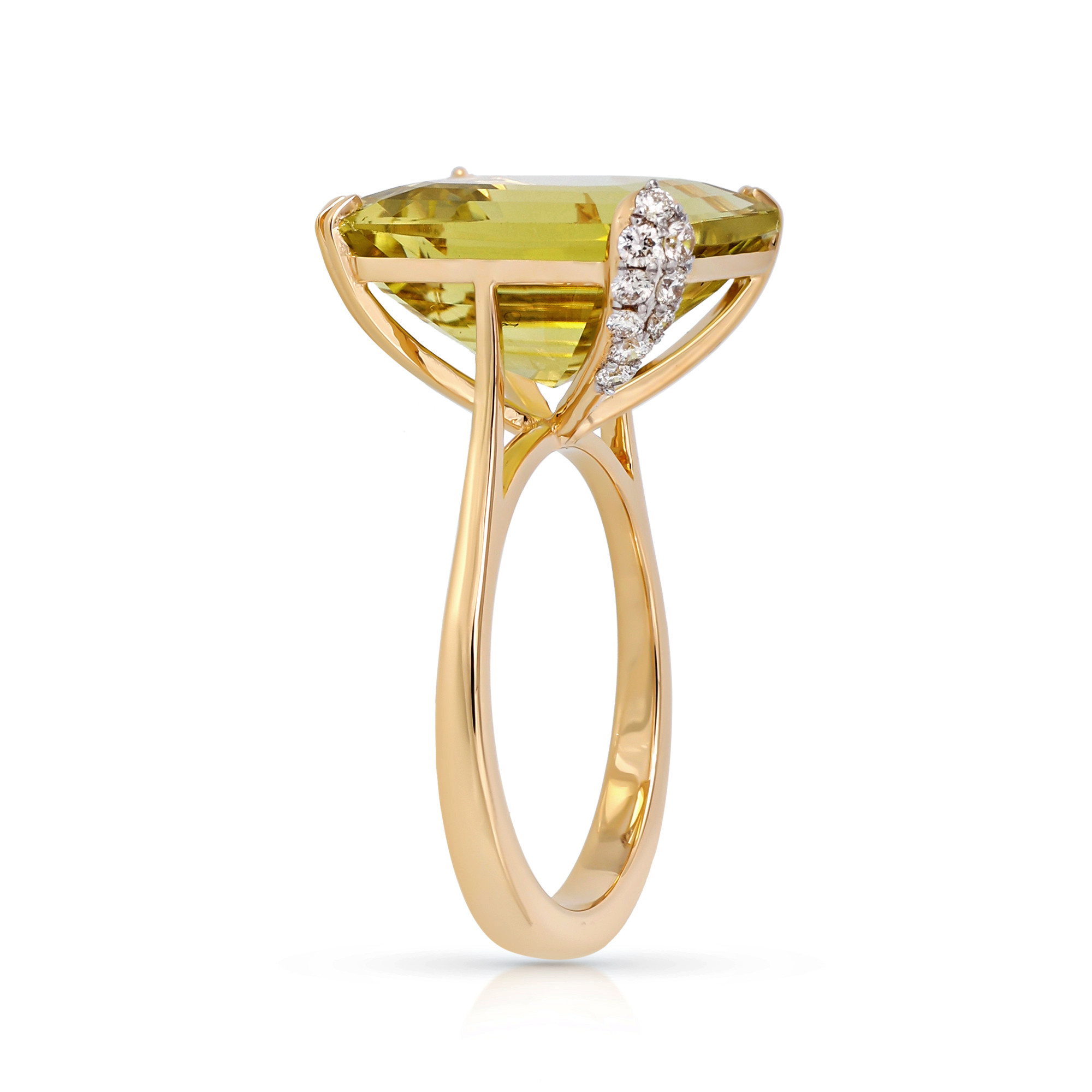  Inel Aur Galben 14K, Lemon Cuart 9.62 Ct,  Diamante 0.30 Ct 4