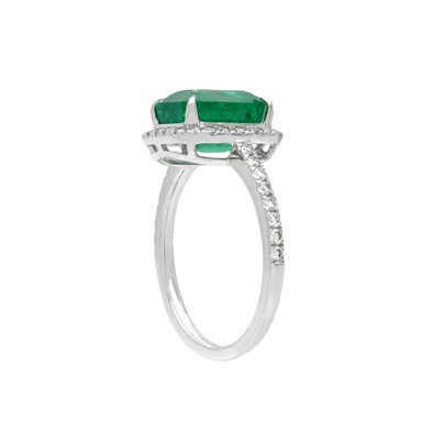  Inel Aur Alb 18k, Smarald 2.70 ct, Diamante 0.40 ct 3