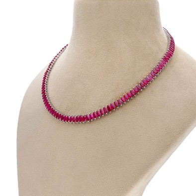  Colier Aur Alb 18k, Rubin 29.52 ct 6