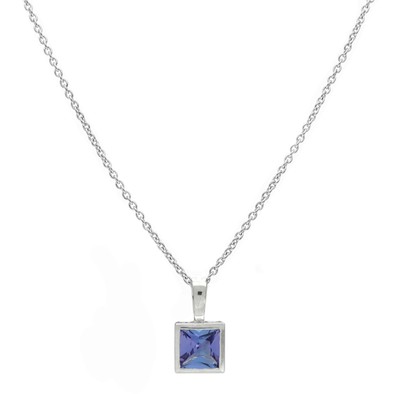  Colier Aur Alb 18k, Tanzanit 0.75 ct 1