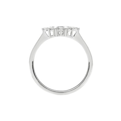  Inel  Aur Alb 18k, Safire 0.26 ct, Diamante 0.15 ct 3