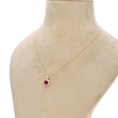  Colier Aur 18k, Rubin 1.31 ct, Diamante 0.116 ct 4