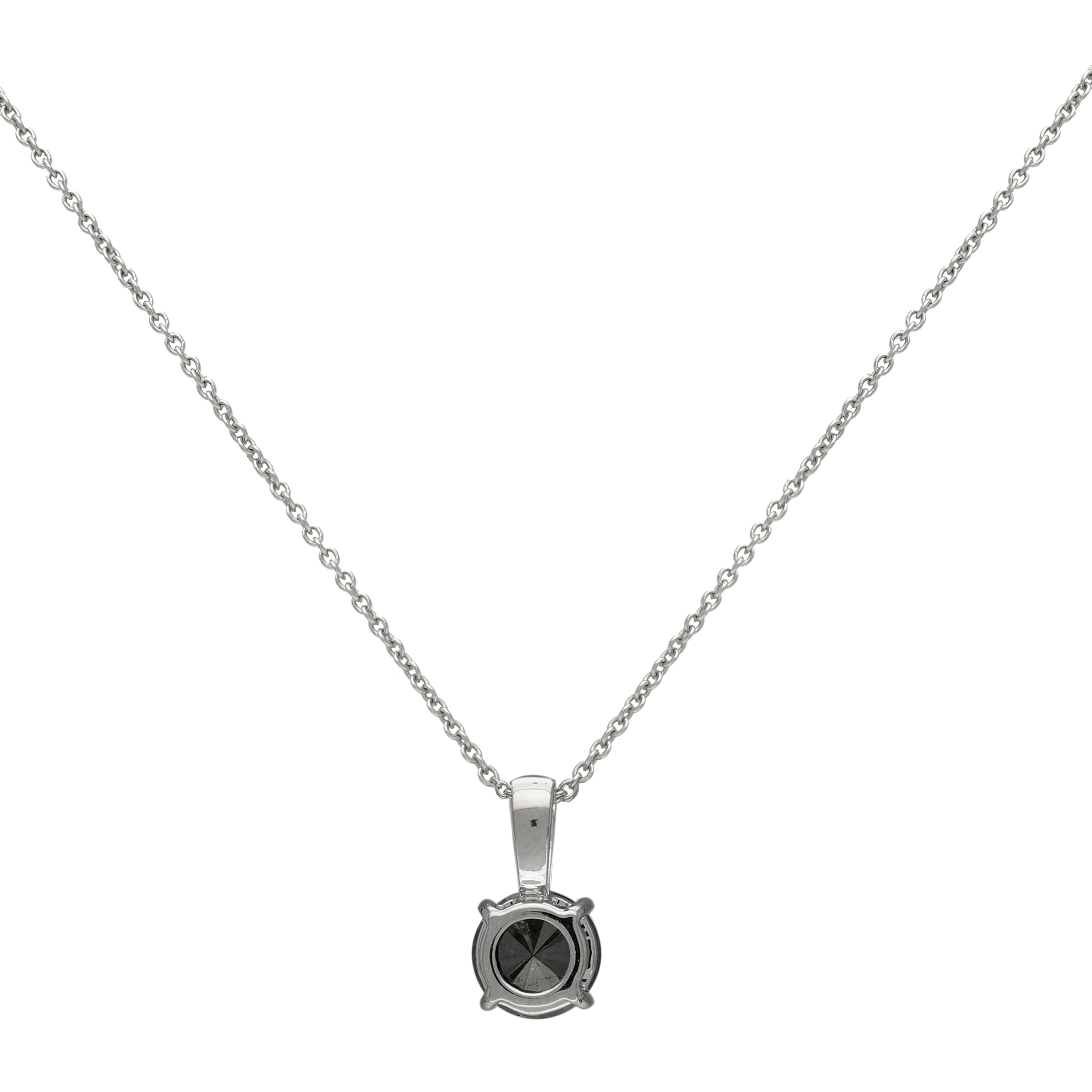  Colier Aur Alb 18k, Diamant negru 0.85 ct 2