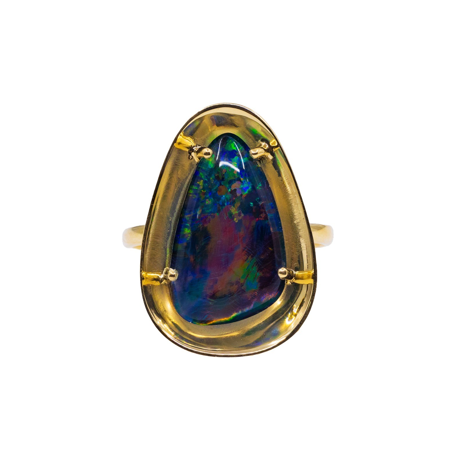  Inel Aur Galben 18K, Opal Australian 6.00 Ct 1