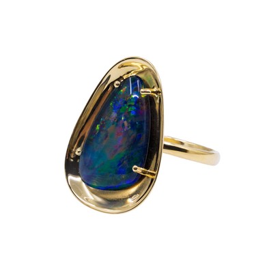  Inel Aur Galben 18K, Opal Australian 6.00 Ct 2