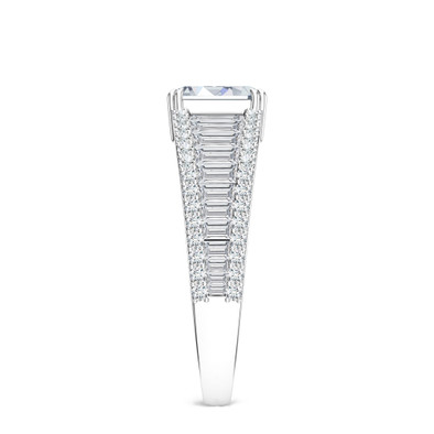  Inel Aur Alb 18k, Diamant Central 0.90 Ct F/VS2, Diamante Laterale 1.12 Ct 3