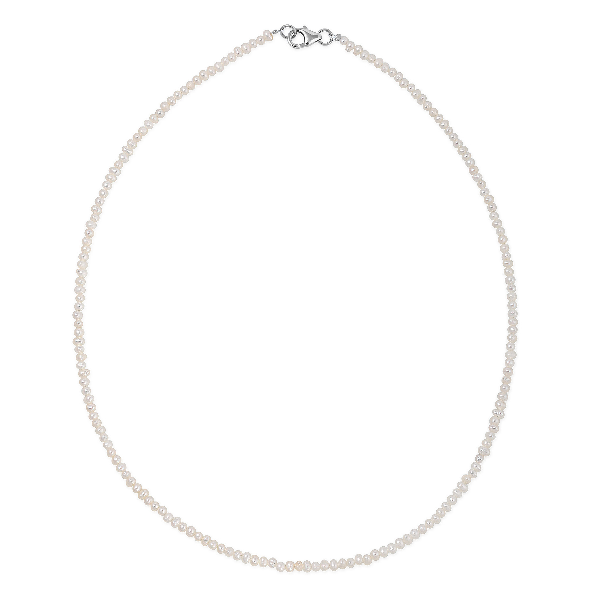  Colier Aur Alb 18k, Perle 3 mm 2