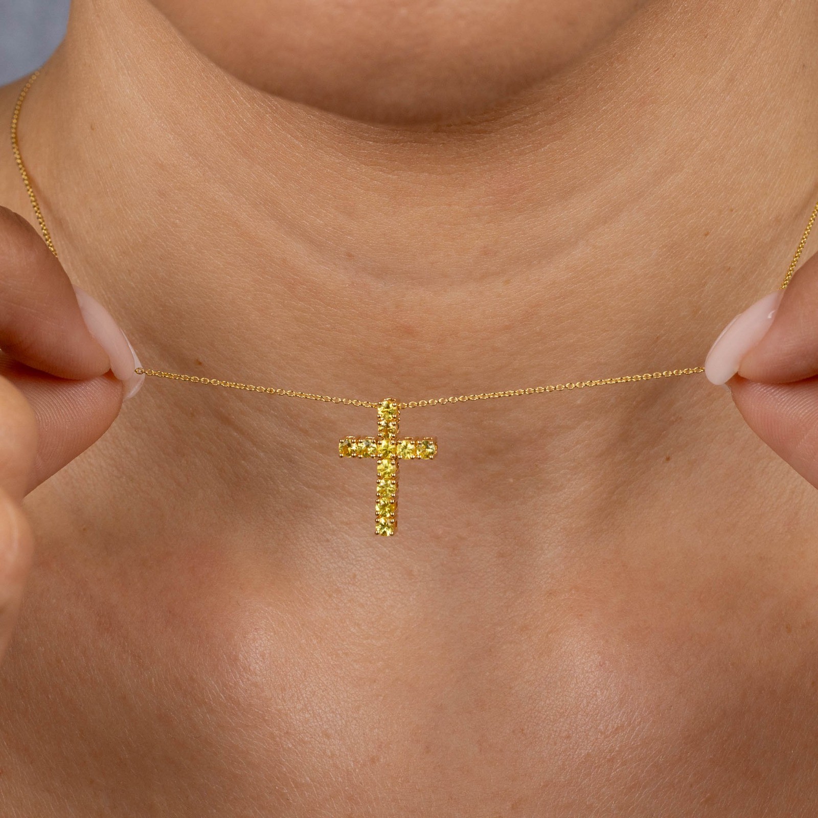  Colier Aur Galben 14K, Safire Galbene 0.95 Ct 2