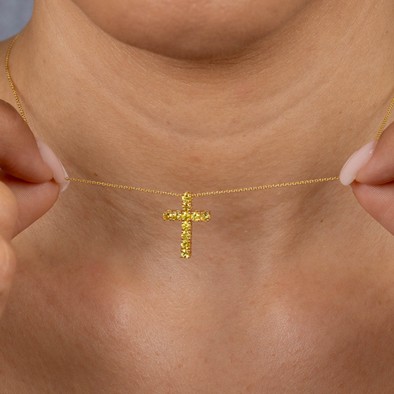  Colier Aur Galben 14K, Safire Galbene 0.95 Ct 2