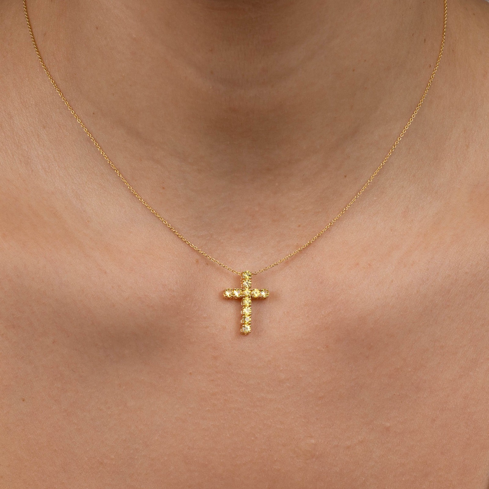  Colier Aur Galben 14K, Safire Galbene 0.95 Ct 3