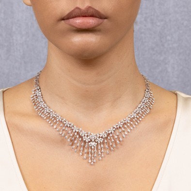  Colier Aur Alb 14K, Diamante 11.03 Ct 1