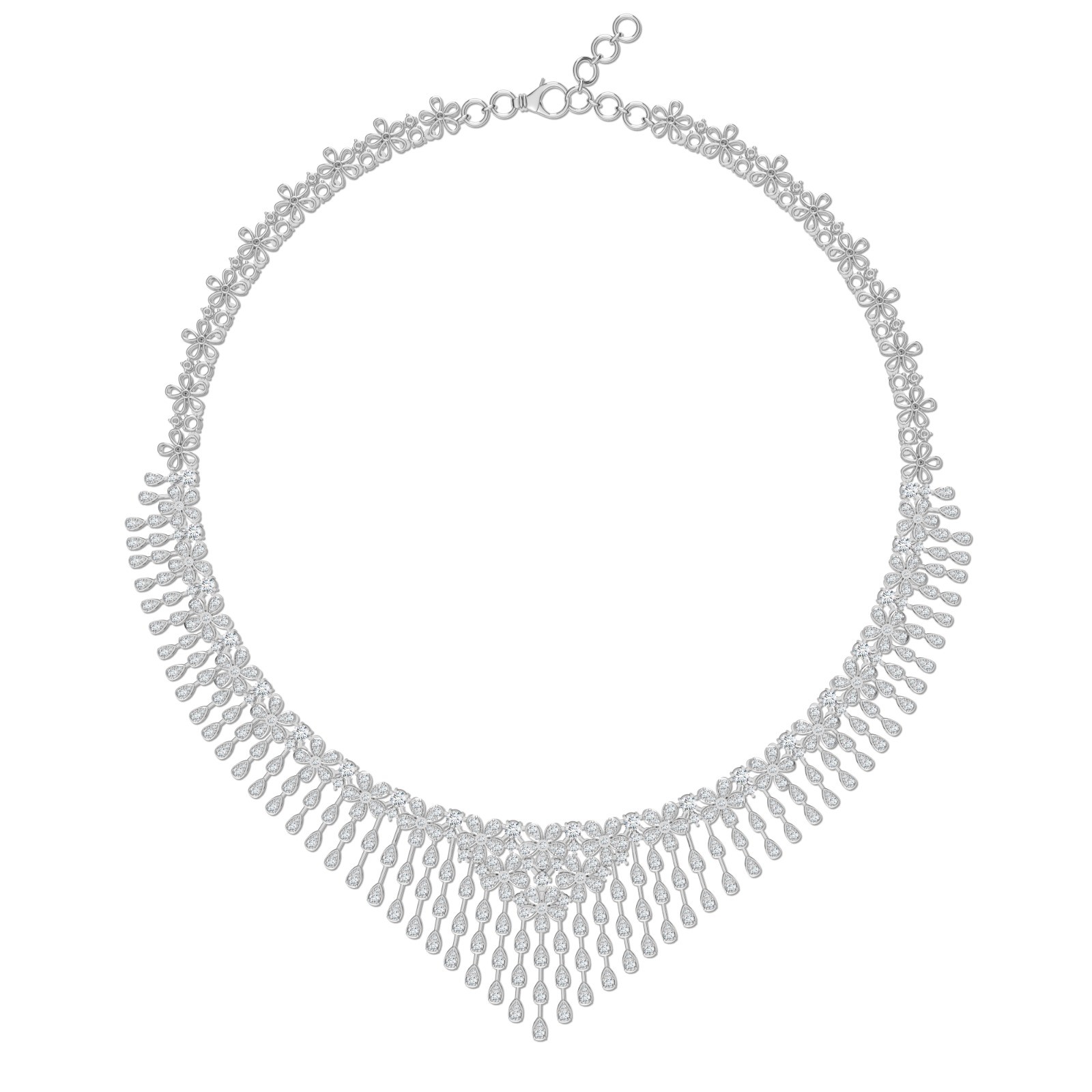  Colier Aur Alb 14K, Diamante 11.03 Ct 2