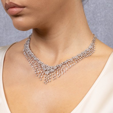  Colier Aur Alb 14K, Diamante 11.03 Ct 3