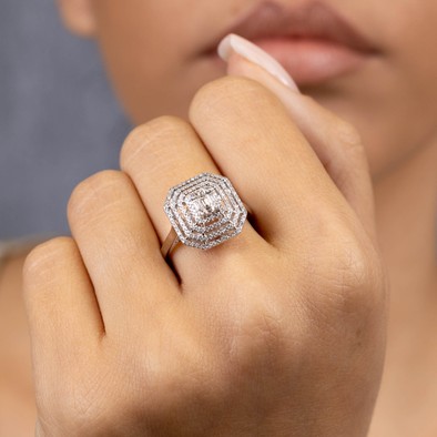  Inel Aur Alb 14K, Diamante 0.68 Ct 2