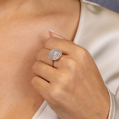  Inel Aur Alb 14K, Diamante 0.68 Ct 4