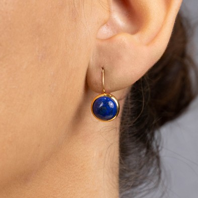  Cercei Aur Galben 18K, Lapis Lazuli 6.00 Ct 2