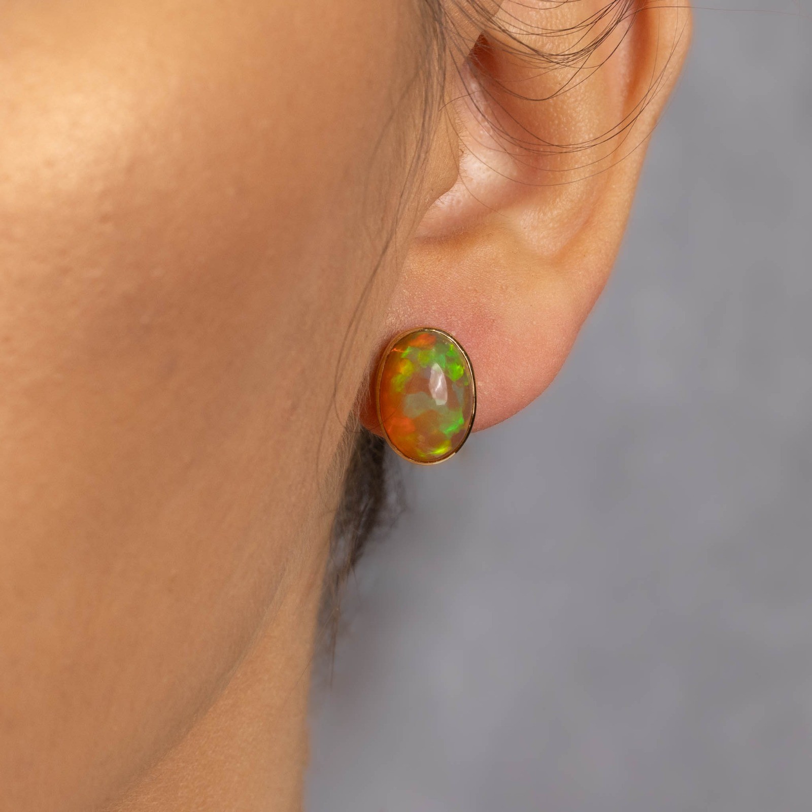  Cercei Aur Galben 14K, Opal 7.97 Ct 2