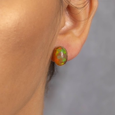  Cercei Aur Galben 14K, Opal 7.97 Ct 2