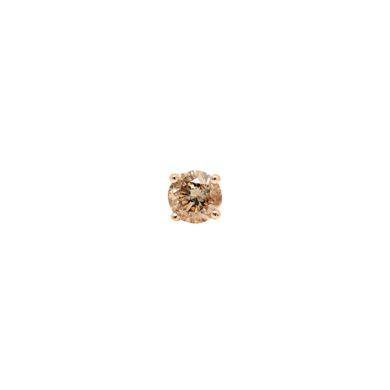  Cercel Aur Roz 18K, Diamant Champagne 0.30 Ct - Piercing 1