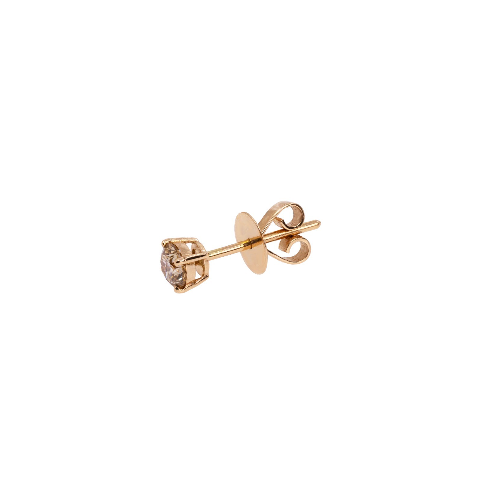  Cercel Aur Roz 18K, Diamant Champagne 0.30 Ct - Piercing 2