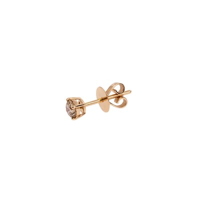  Cercel Aur Roz 18K, Diamant Champagne 0.30 Ct - Piercing 2
