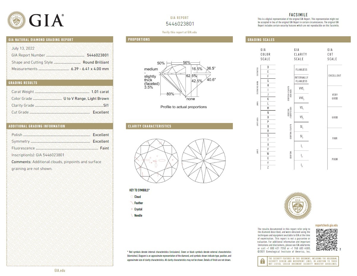  Inel Aur Roz 18k,  Diamant Champagne Light Brown 1.01 Ct, Diamante Champagne laterale 0.92 Ct 5