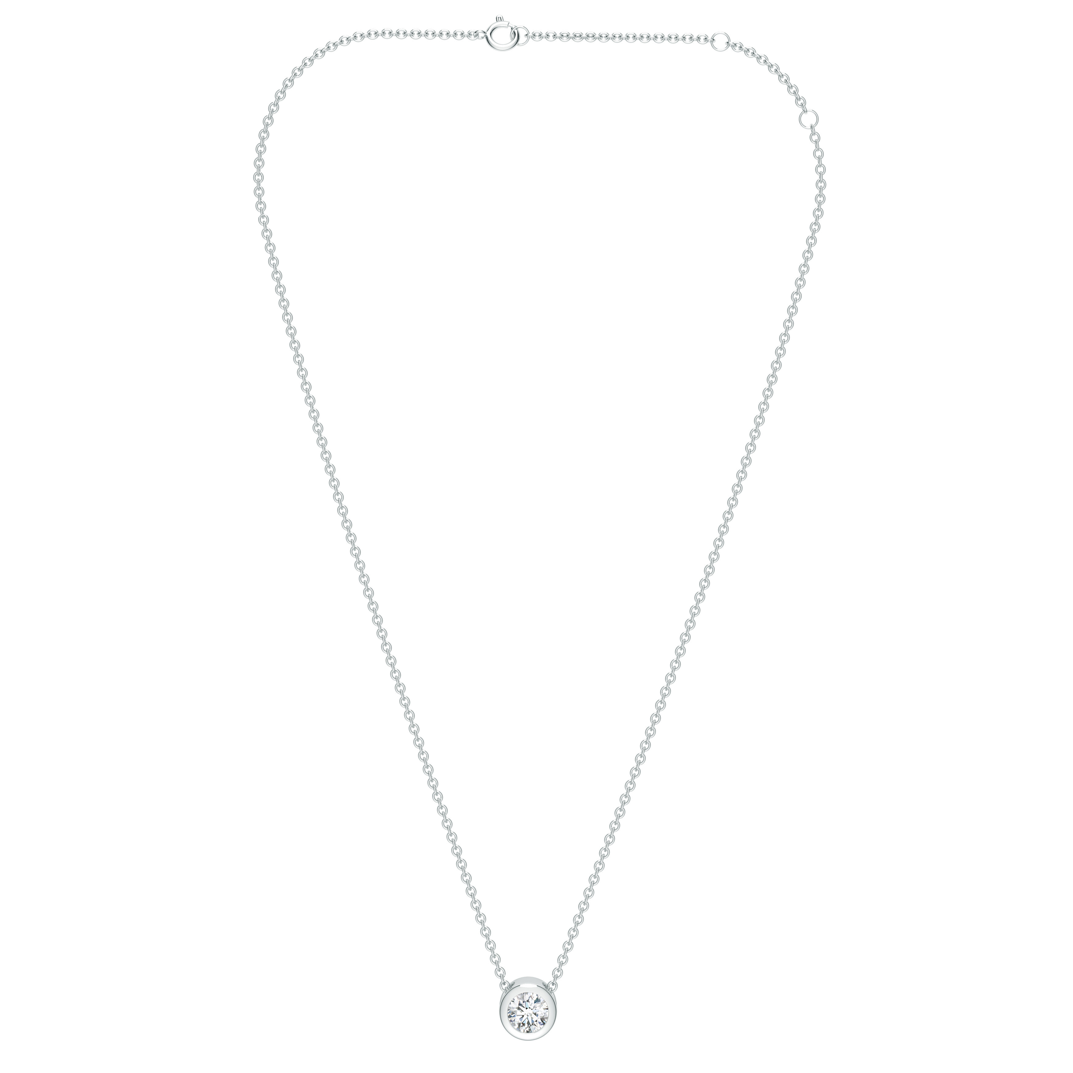  Colier Aur Alb 14k, Diamant Solitaire 0.11 Ct FG/VS 2