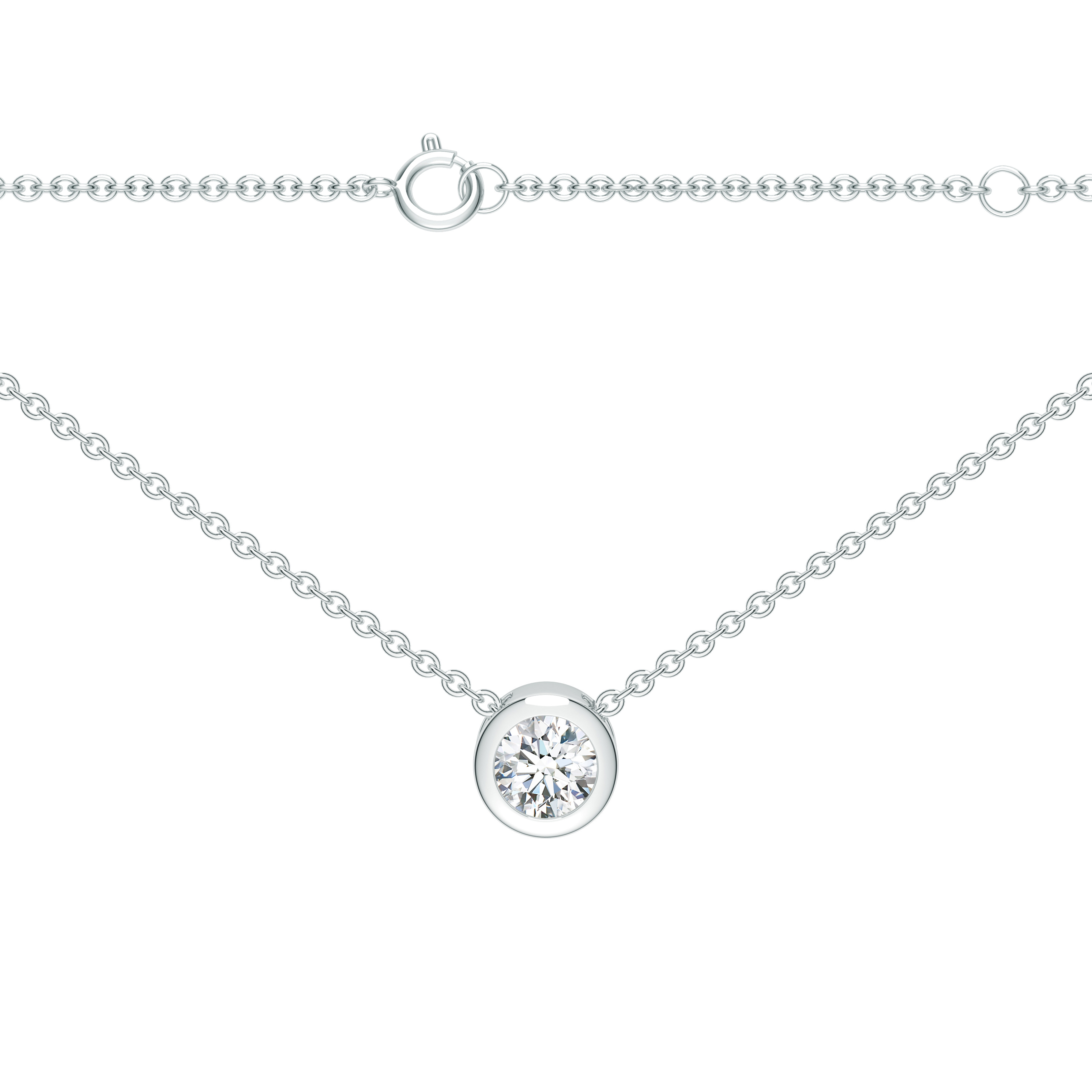  Colier Aur Alb 14k, Diamant Solitaire 0.11 Ct FG/VS 4