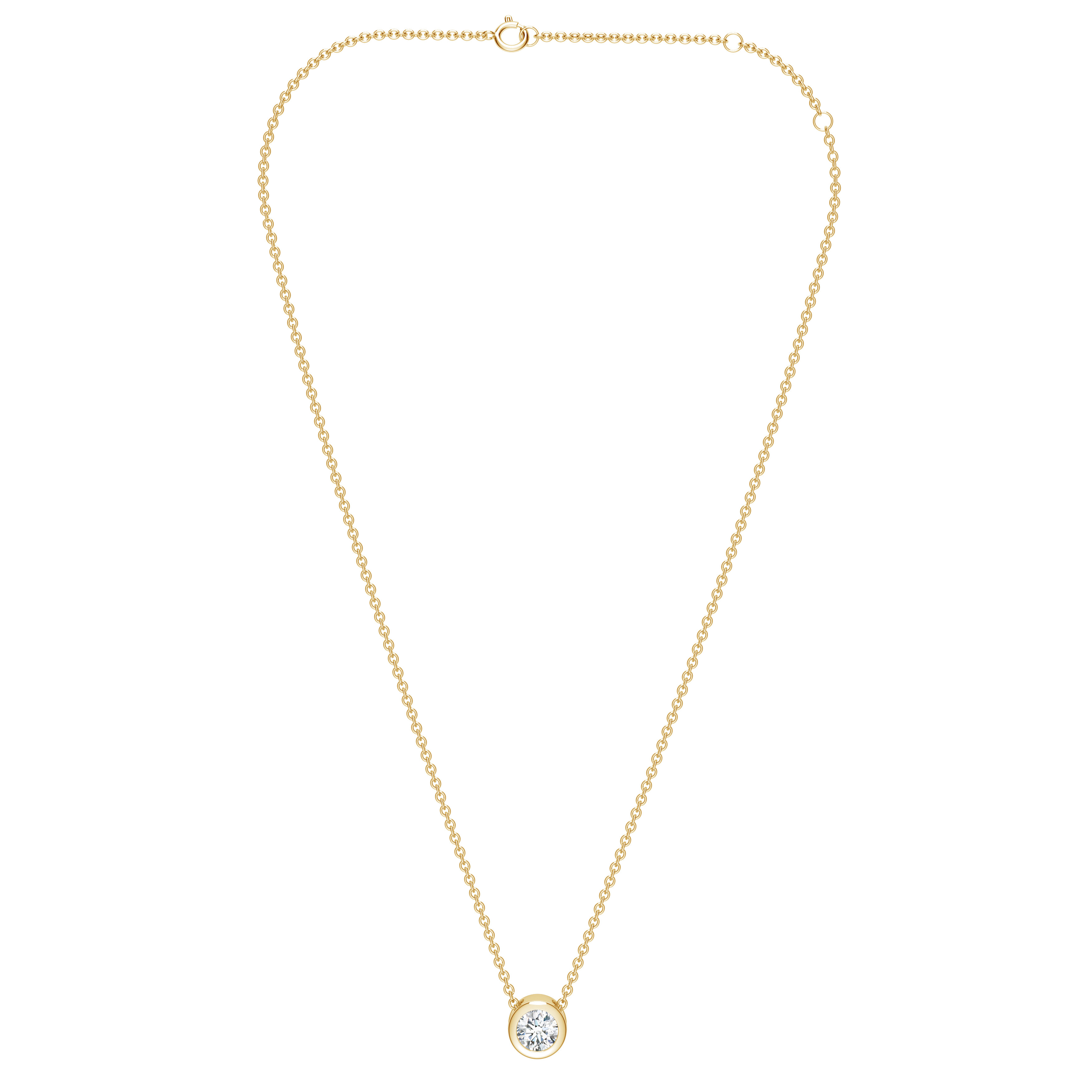  Colier Aur Galben 14k, Diamant Solitaire 0.11 Ct FG/VS 2