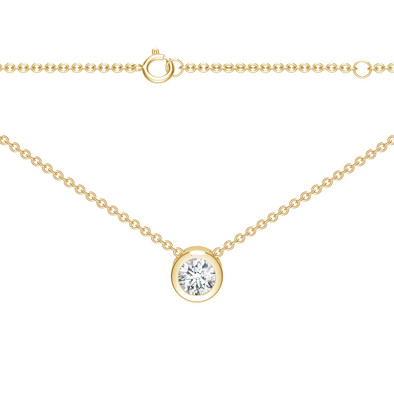  Colier Aur Galben 14k, Diamant Solitaire 0.11 Ct FG/VS 4