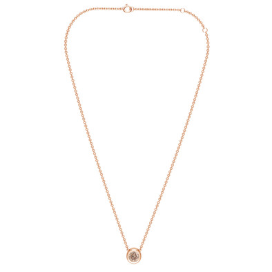  Colier Aur Roz 14k, Diamant Solitaire Champagne 0.11 Ct FG 2