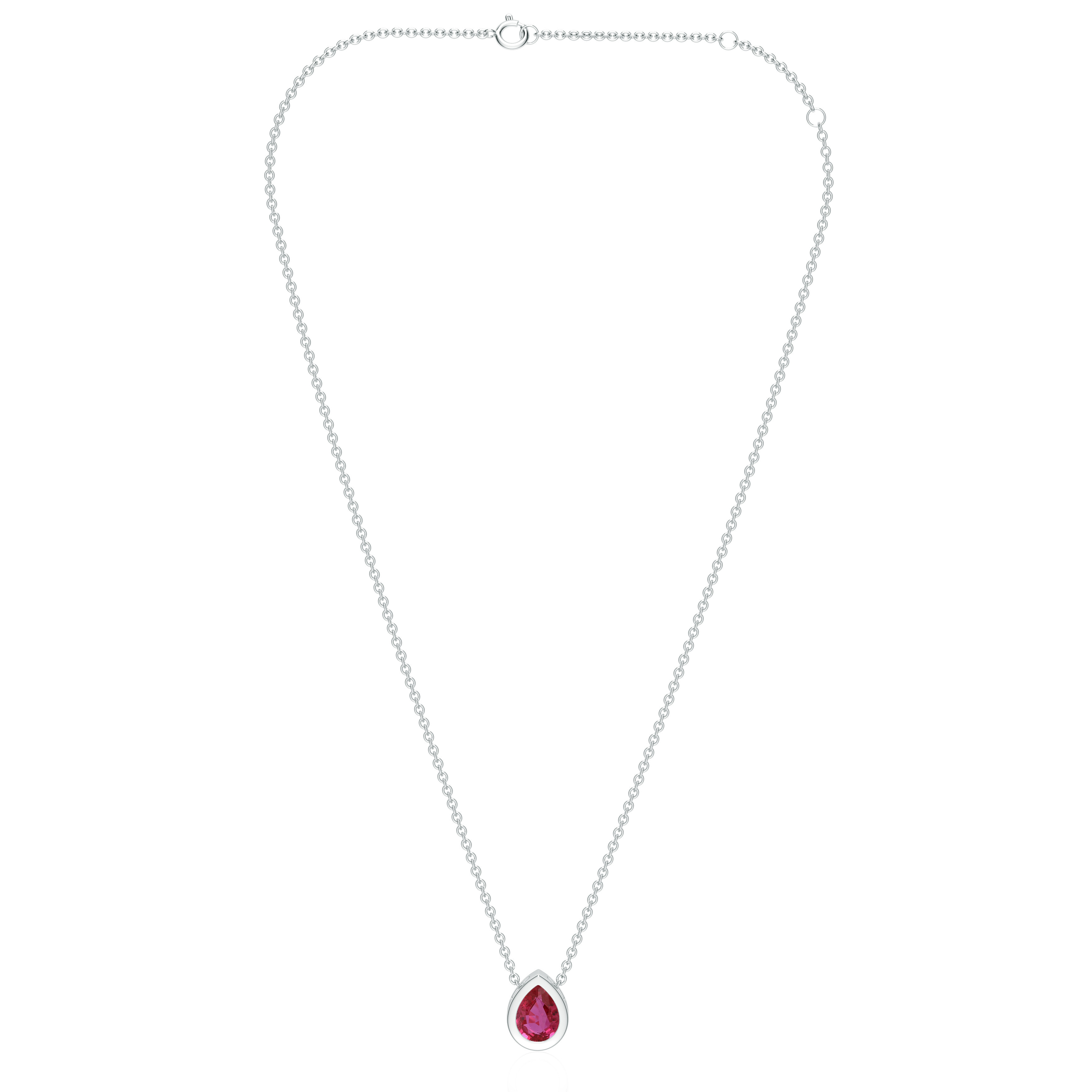  Colier Aur Alb 14k, Burma Rubin 0.18 Ct 2