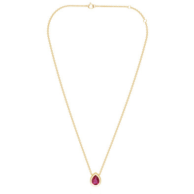  Colier Aur Galben 14k, Burma Rubin 0.18 Ct 2