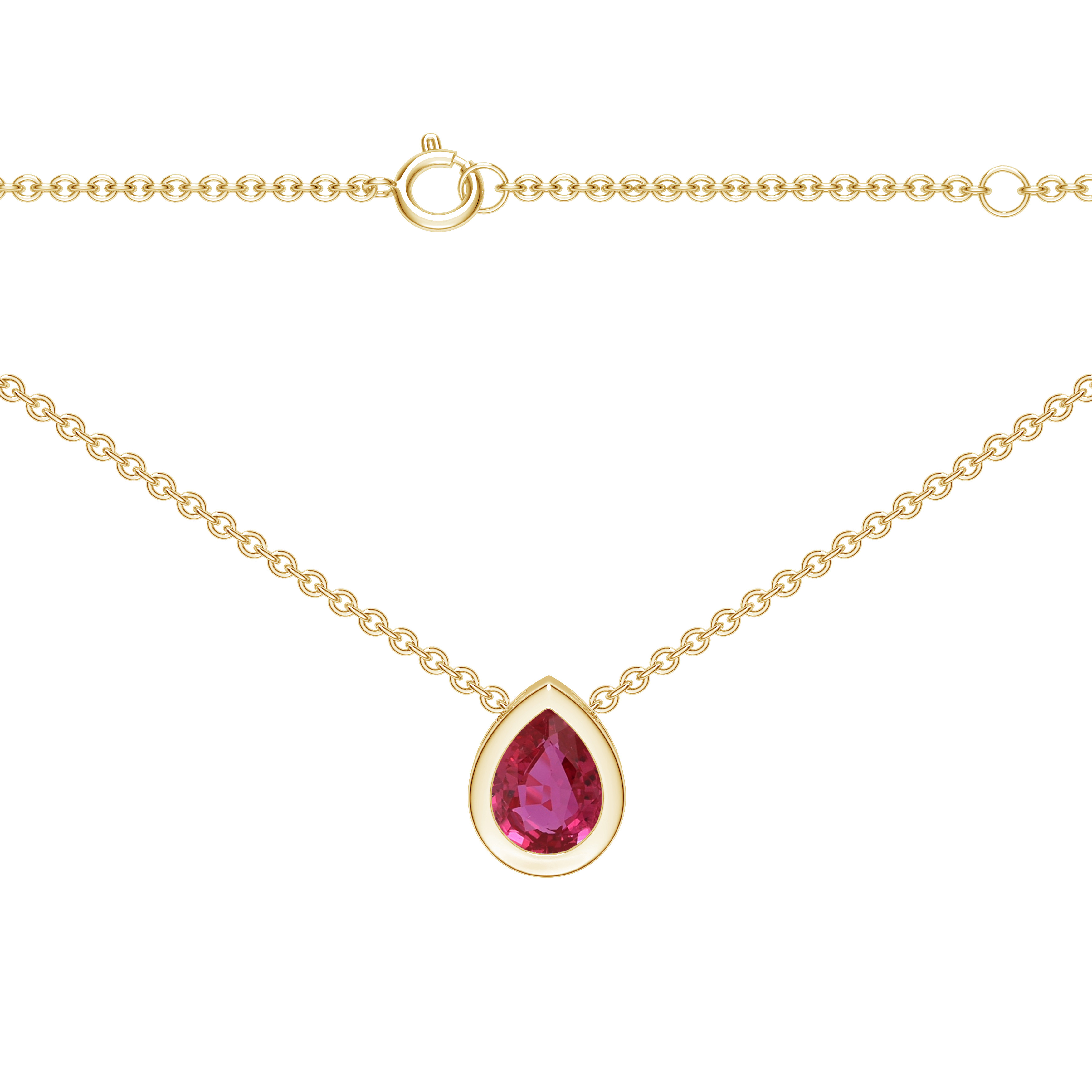  Colier Aur Galben 14k, Burma Rubin 0.18 Ct 4