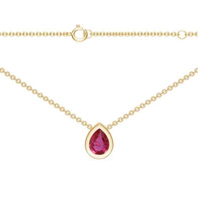  Colier Aur Galben 14k, Burma Rubin 0.18 Ct 4