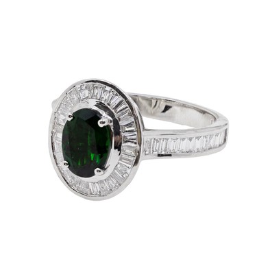 Inel Aur 18k, Tsavorit 1.35 ct, Diamante 0.79 ct 3