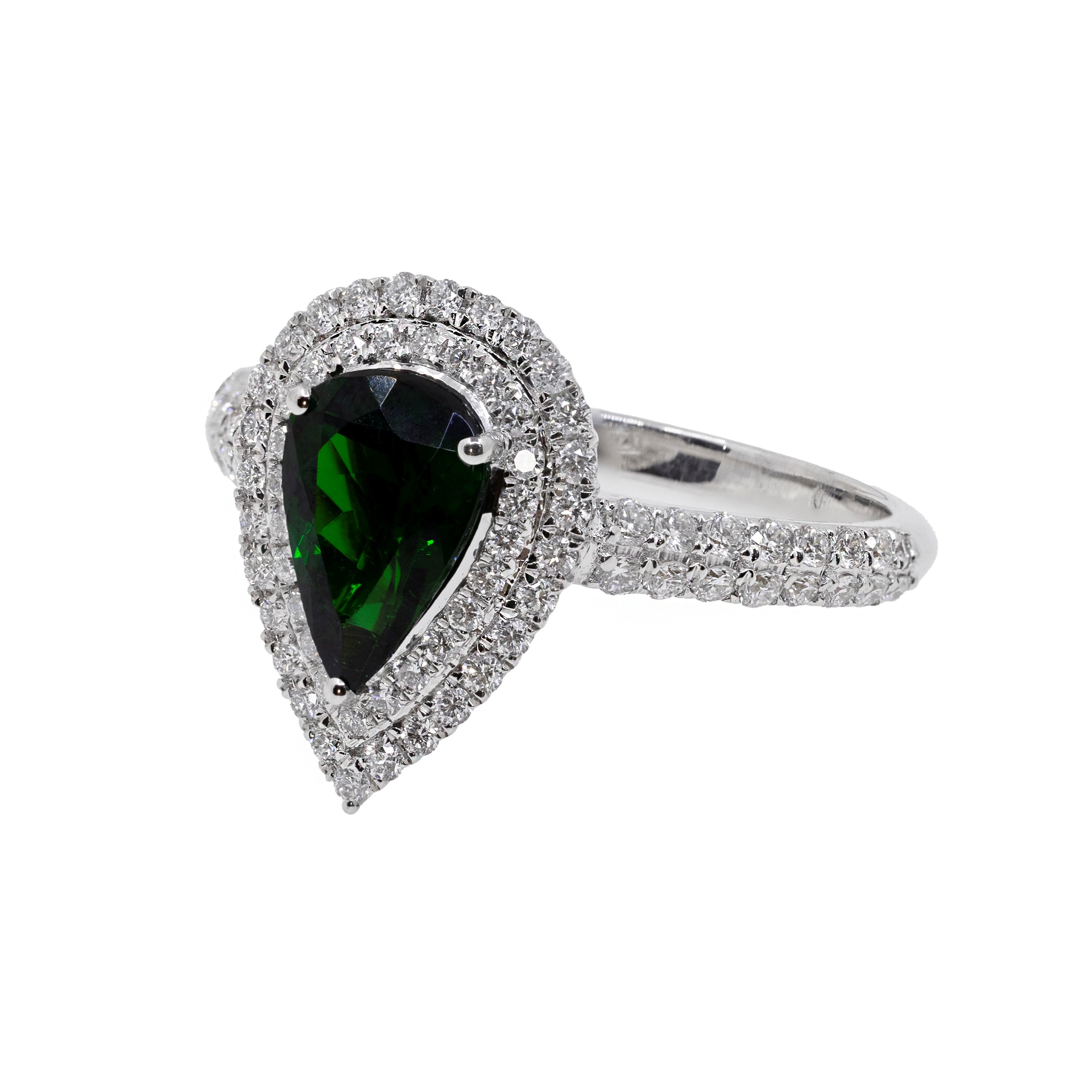  Inel Aur 18k, Tsavorit 1.32 ct, Diamante 0.56 ct 3