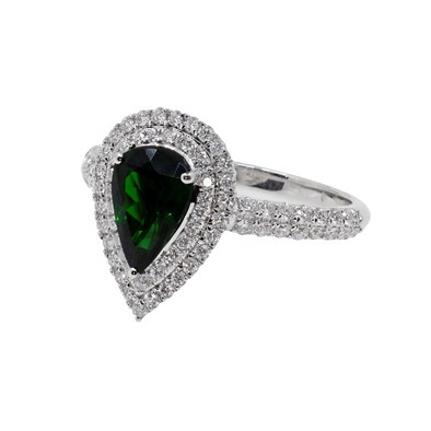  Inel Aur 18k, Tsavorit 1.32 ct, Diamante 0.56 ct 3