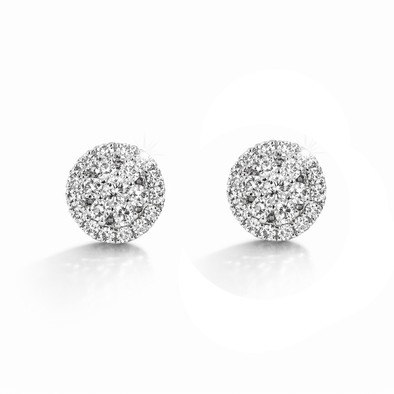  Cercei Aur Alb 14K, Diamante 0.94 Ct 1
