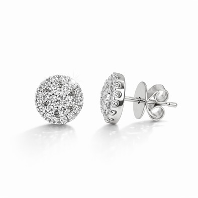  Cercei Aur Alb 14K, Diamante 0.94 Ct 2