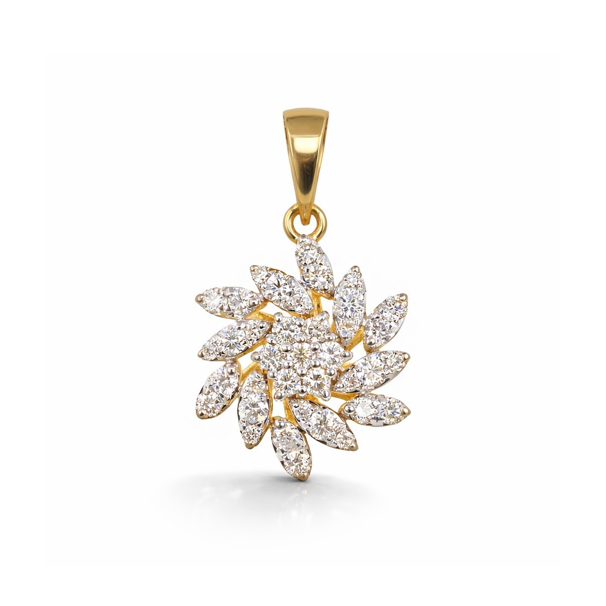  Pandantiv Aur Galben 18K, Diamante 0.60 Ct 1