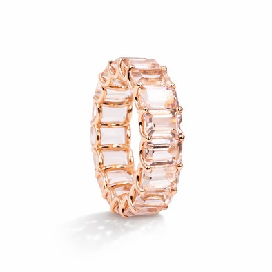  Inel Eternity Aur Roz 18K, Morganit 9.10 Ct 2