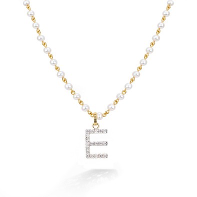  Colier Aur Galben 14K, Perle 11.20 Ct, Safire Albe 0.50 Ct, litera E 