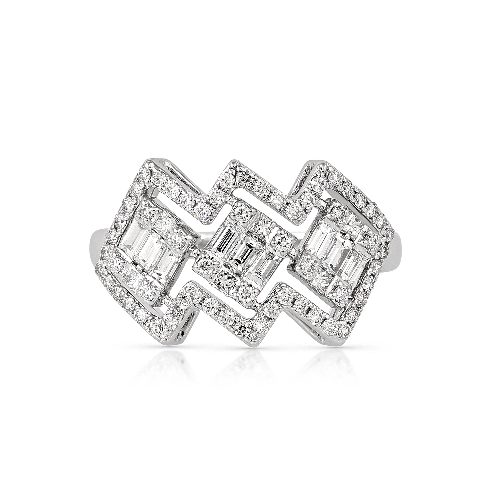  Inel Aur Alb 14K, Diamante 0.76 Ct 1